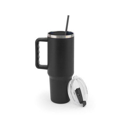 JOYNER XL. Large stainless steel travel cup (91 recycled) with vacuum insulated double wall and a matt finish 1300 mL